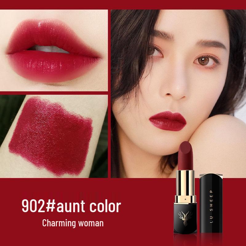 Deer Sheep Moisturizing Velvet Lipstick: Matte, Long-Lasting, Waterproof, Fade-Resistant, Non-Stick.