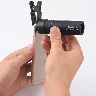 2000x25 HD Monocular Telescope Mini Portable Mobile Phone Telescope Outdoor Camping Hunting Birdwatching Telescopes