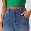 VEZFAA Women's Fashion Casual Solid Color Print High Waist Trousers Pants & Capris