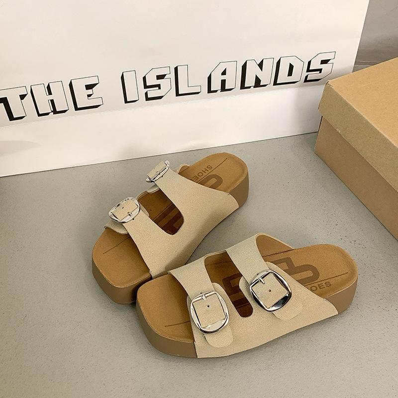 Toast platform slippers women's outer wear Velcro buckle belt platform comfortable versatile casual shoes sandals