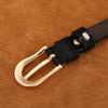Light Gold Button Head, Women'S Thin Belt, Women'S Casual Cowhide Belt, Belt.