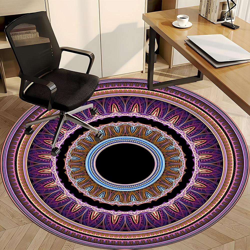 1PC Mandala Artwork Chair Carpet for Office, Indoor Non-Slip Washable Carpet, Soft Comfortable Mat For Office Room yy250930248