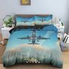 Aircraft Bedding Set Airplane Print Duvet Cover For Boys Girls Bedroom Dorm Luxury Microfiber Modern Twin Queen Comforter Cover