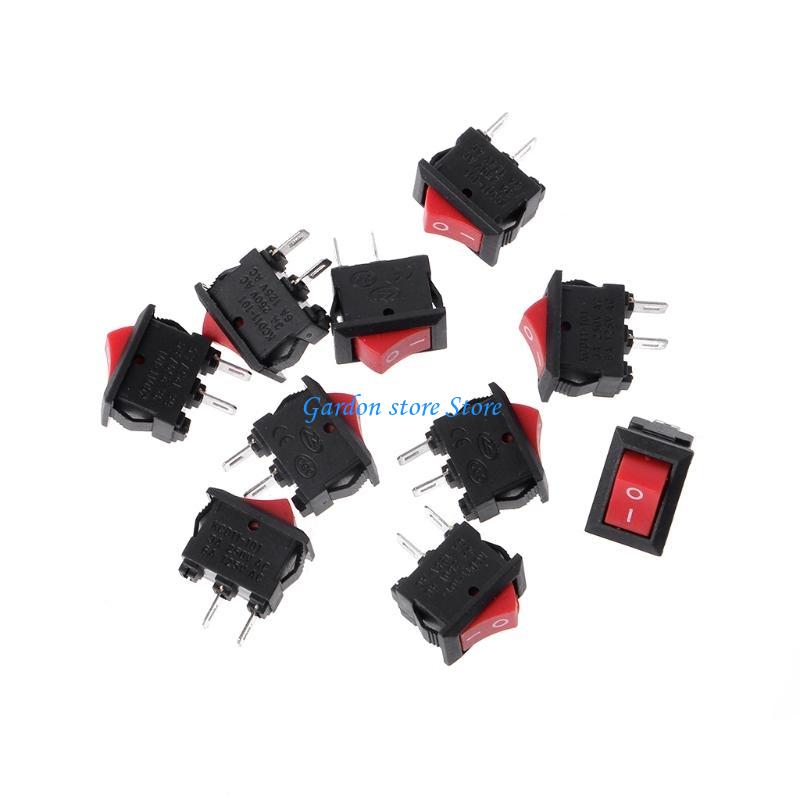 B0KB 10 Pcs 2 Pin 10x15mm SPST ON/OFF Soldering Terminal Boat Rocker Switch 3A AC 250