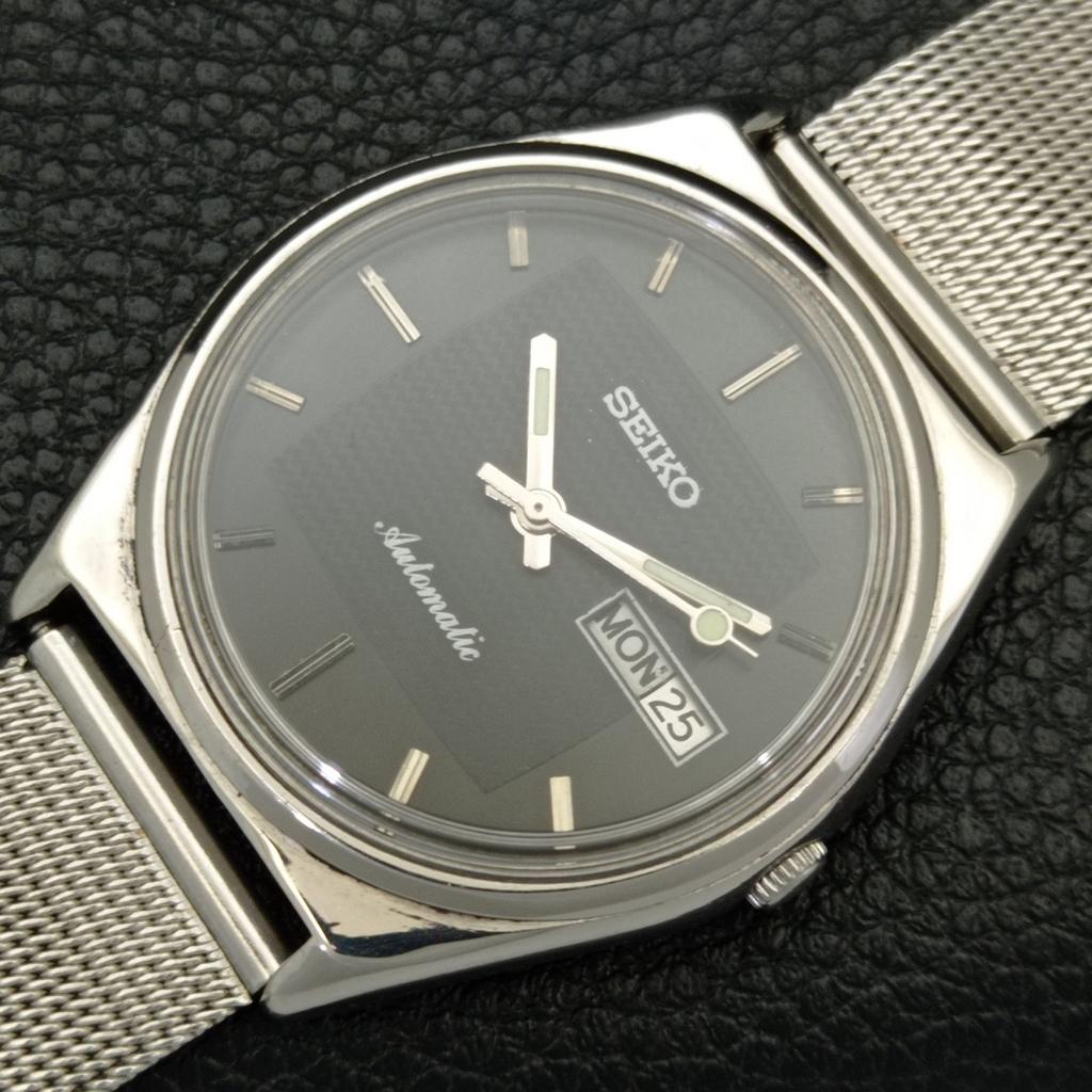 SEIKO AUTOMATIC 6309A JAPAN MENS VINTAGE BLACK COLOR DIAL WATCH a701620-5 R206c-a701620