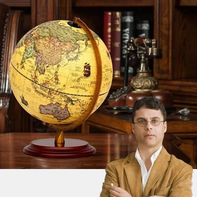 20/25 ס"מ רטרו Led World Earth Globe מפת 360 מעלות מסתובבת מפת גיאוגרפיה עולמית הכל באנגלית מנורת שולחן קישוט שולחן
