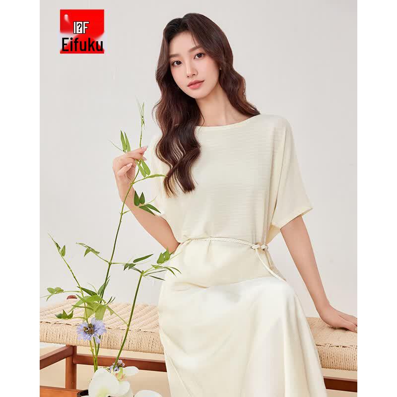 IEF 2026 Summer French Elegant Loose Batwing Top M