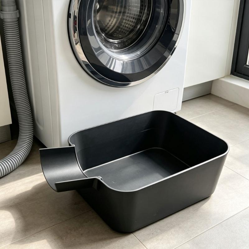Washer Drain Tray Plastic Water Basin Water Catcher for Home Laundry Corners, Rinse-Clean Tray for Bathroom or Balcony Areas