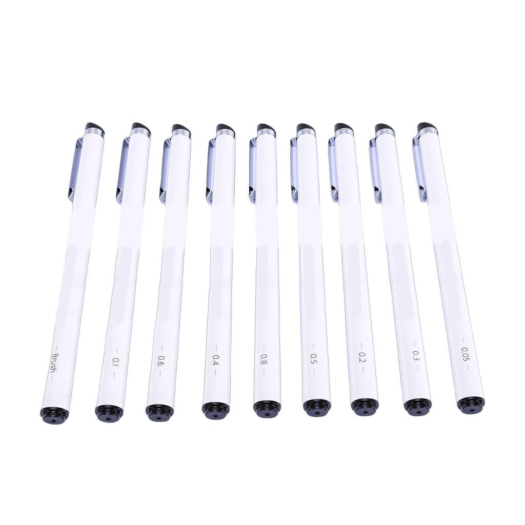 9 Pcs Micro Pen Set Black Water Proof Fineliner Pen for Drawing Sketch Comics Watercolor Calligraphy