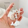 1Pcs Ocean Whale Keychain Starfish Shell Charm Pendant Keyring Jewelry For Girl Women Gift Bag Decoration
