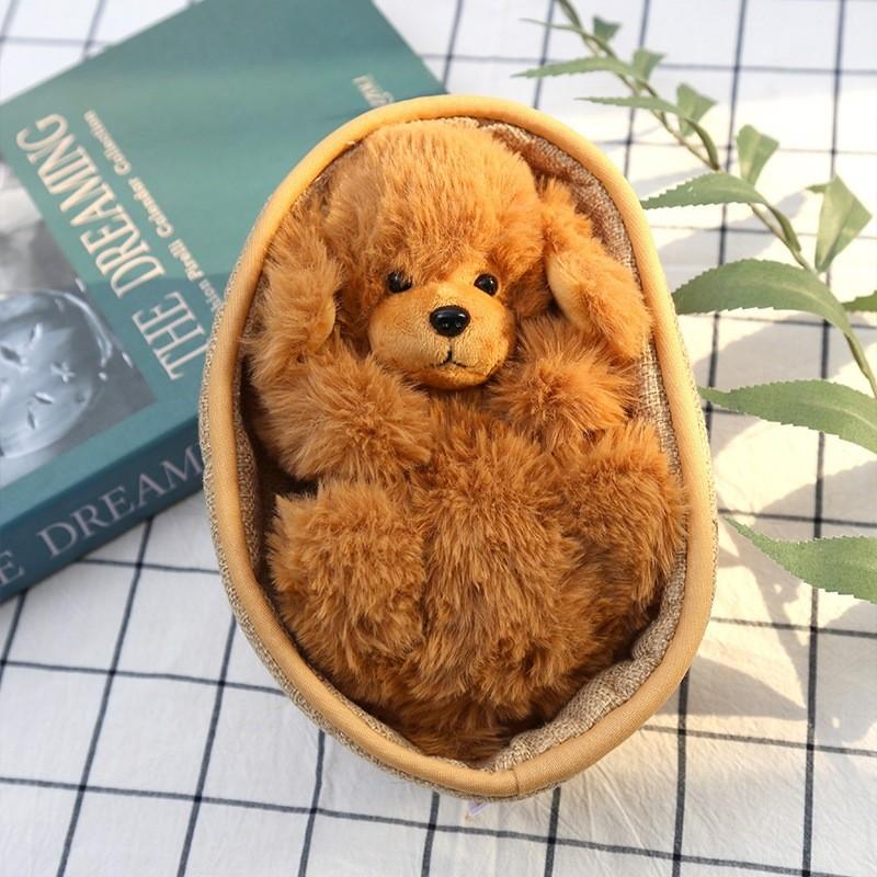 Cat Panda Raccoon And Hedgehog Plush Doll With Basket Design For Kids Gift