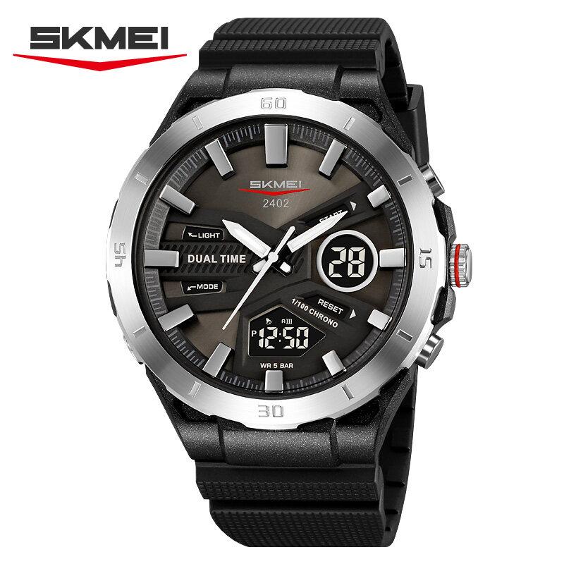 Skmei Large Dial Digital Electronic Watch Fashion Business Quartz Watches For Men 5Bar Waterproof Quartz Wristwatch 2402