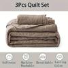 3-delige Bed Quilt Set, Beddengoed Set Zacht Comfortabel voor Slaapkamer, Logeerkamer (1 Dekbed+2 Kussenslopen, Zonder Vulling) Lakens voor bed