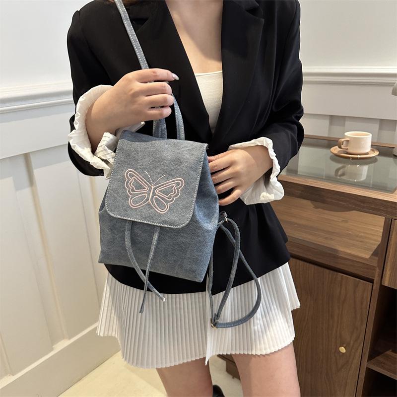 Stickerei Schmetterling Akademie Stil Mode Retro Rucksack Damen 2025 Neu Einfacher Lässiger Rucksack Mode Damen Tasche