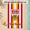 StrandtuchVfB Stuttgart FC Benutzerdefinierter Name Text Personalisierbares Weiches Handtuch für Strand Pool Innenbereich Heimdekoration Geschenk