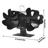 Fireplace Fan 12-Blades Wood Burner Fan Silent Operation Fireplace Fan For Wood/Log Burner/Fireplace Non Electric More Warm Air