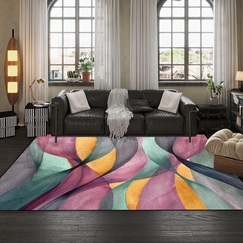 European Abstract Geometry Living Room Large Carpet Bedroom Non-slip Sofa Soft Rugs 140x200 Washable Leisure Balcony Foot Mats
