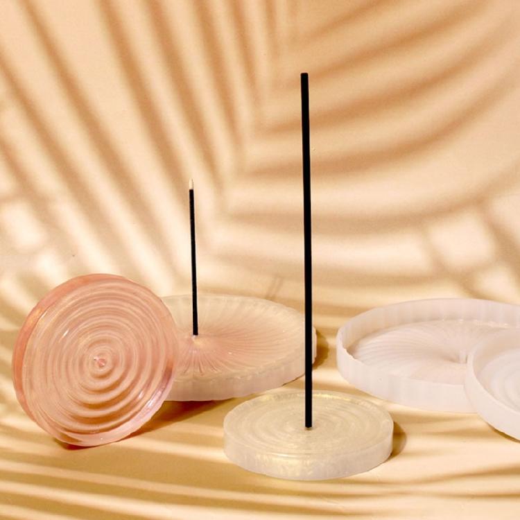 Crystal Epoxy Mold Incense Stick Holder Resin Molds Round Jewelry Tray Mold