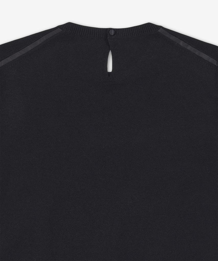 SAINT LAURENT Wool Crew Neck Short Sleeve Knit - Black / 800574Y76Iy1000