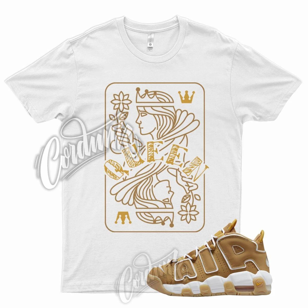 Белая футболка QUEEN для J1 Air More Uptempo Wheat Gold Harvest 6 13 Flux 700 XL
