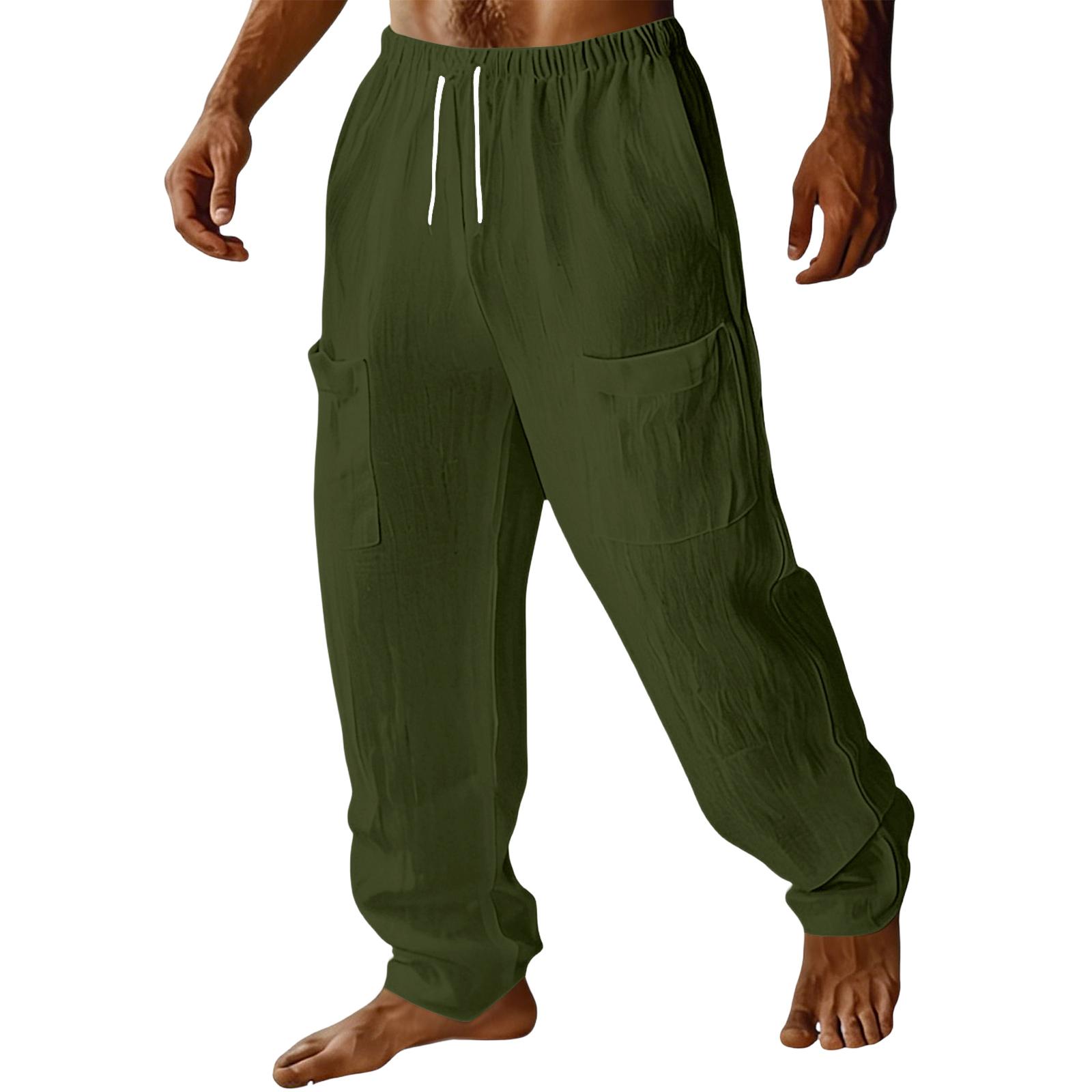 Men s Relaxed-Fit Stretch Waist Straight-Leg Pants M