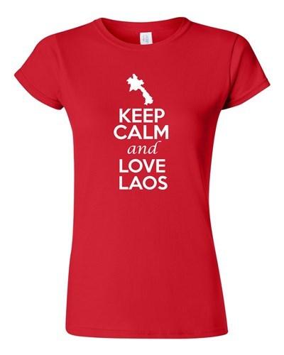 Junior Keep Calm And Love Laos Country Nation Patriotic Novelty T-Shirt Tee Unisex T-Shirt XXXXL