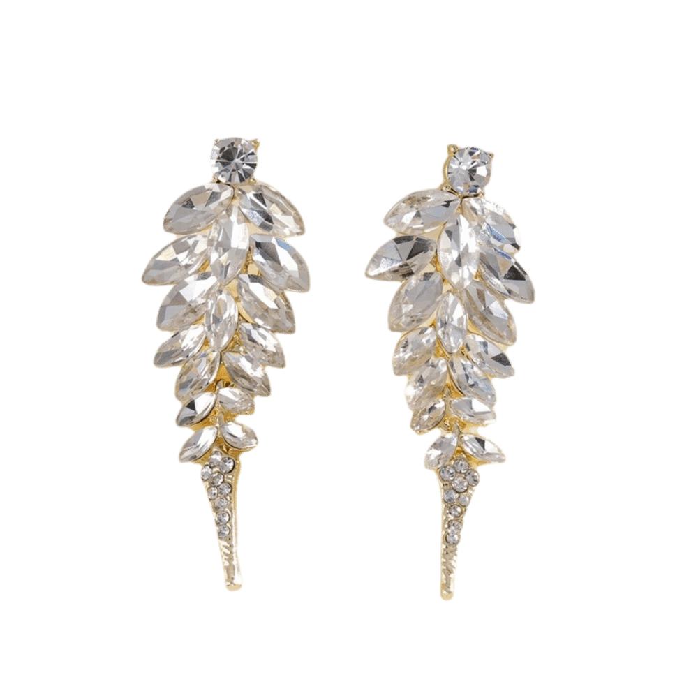 Full Drill Tassel Earrings Round Rice Bead Dangle Earrings Light Luxury Stud Earrings  Bride