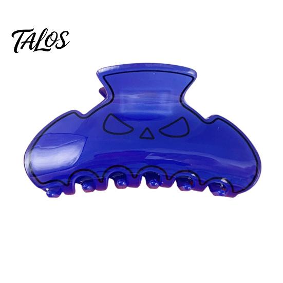 High Elasticity Spring Hair Claw, Translucent Jelly Texture Shark Hair Clip, Pumpkin-Bat Halloween Design Back Head Hair Claw for Daily Wear