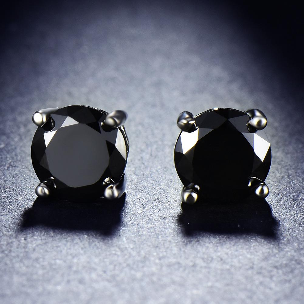 Białe Okrągłe Kolczyki Sztyfty z Diamentami z Czterema Ząbkami dla Kobiet - 8MM Cyrkonia, Modna i Wszechstronna Biżuteria.