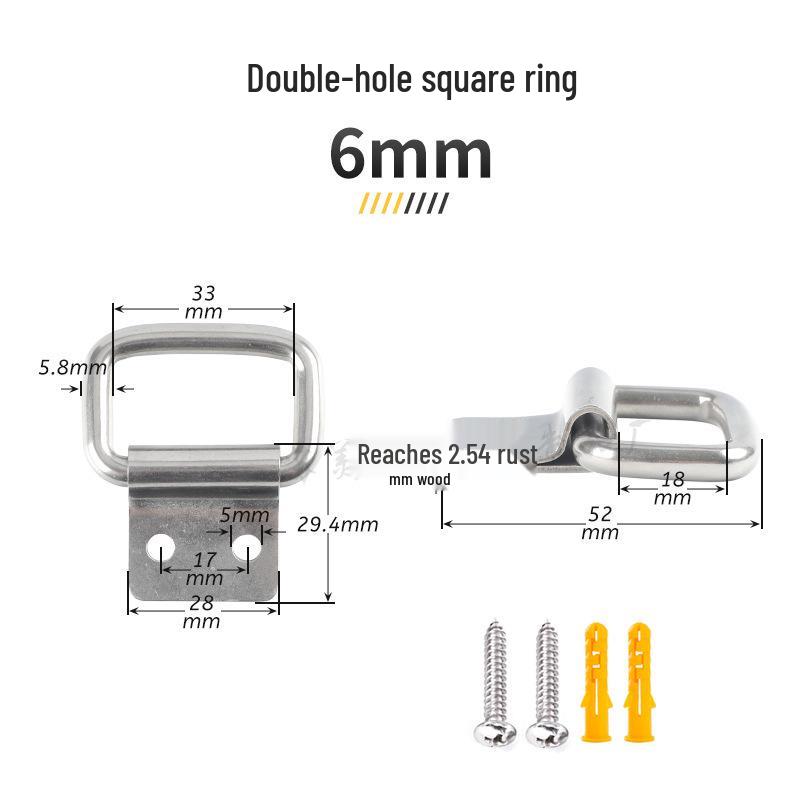 304 Stainless Steel Triangle, D-Ring, and Square Ring Buckle Hook for Truck Trailer Straps