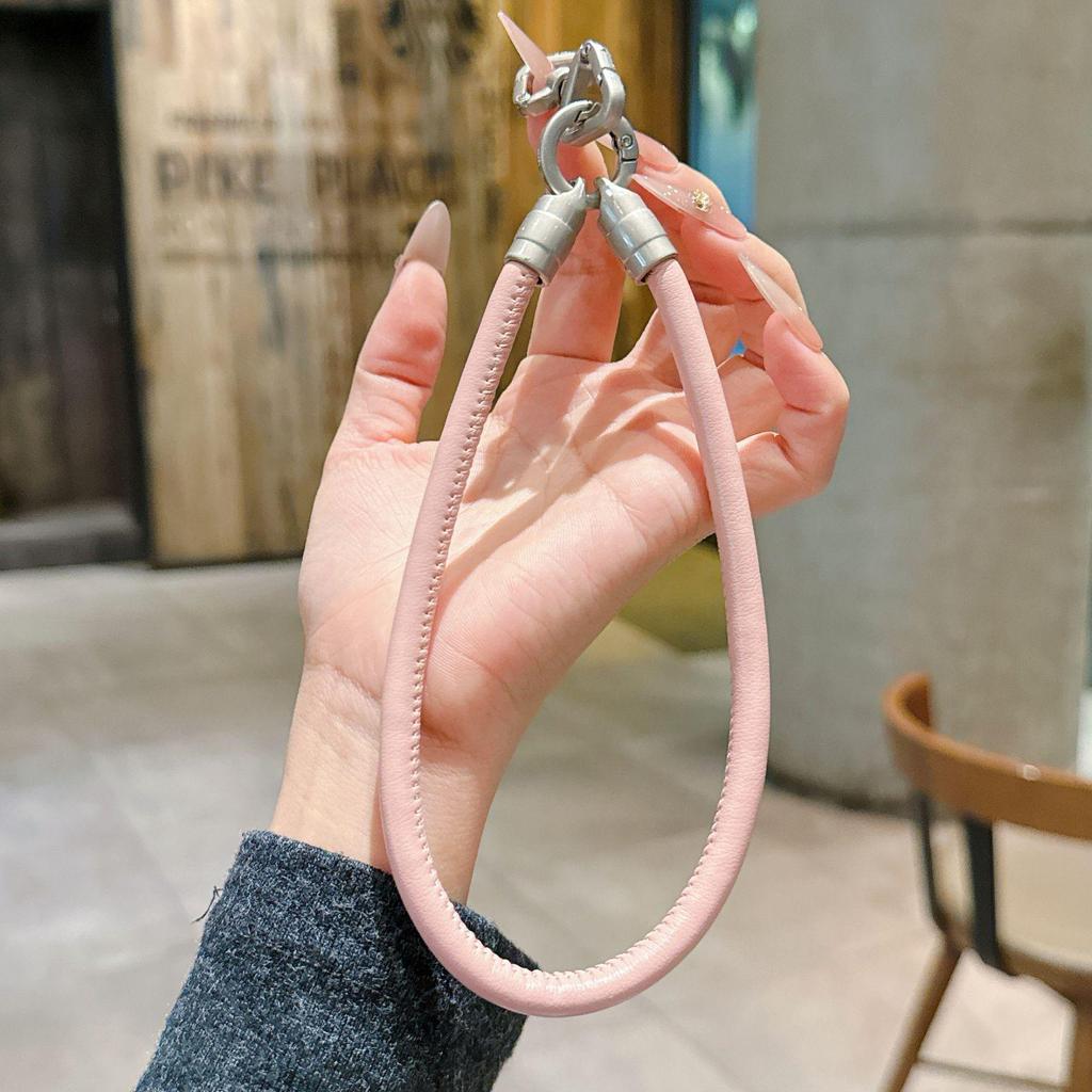 Dopamine Leather Phone Lanyard: Anti-Lost Rotating Wrist Strap & Keychain for Men and Women