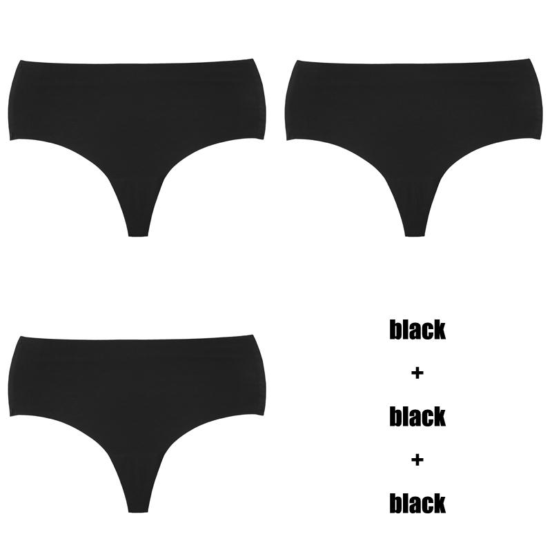 CINOON 3Pcs/Lot Temptation Panties Women Traceless Ice Silk Underwear Sexy High Waist G String Thong Comfortable Bikini Female Lingerie