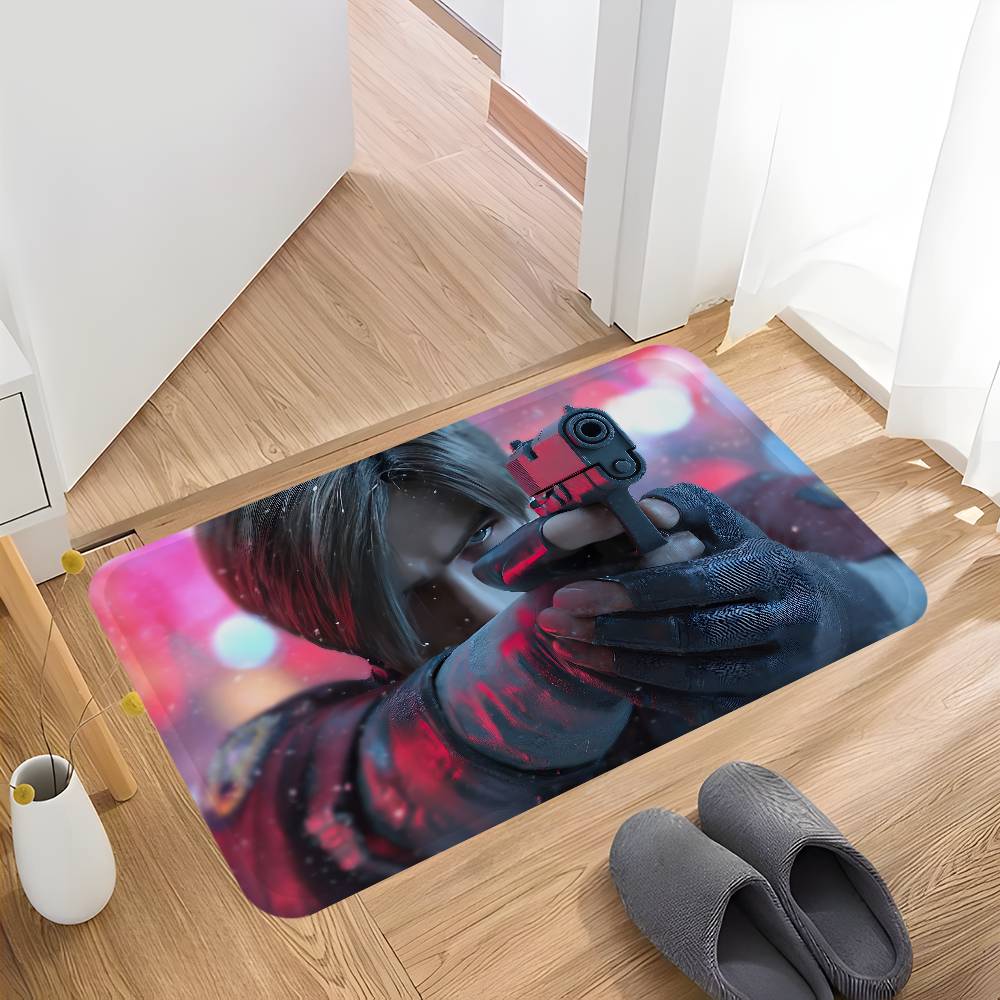 Game Leon Resident Evil Hallway Carpet Washable Non-Slip Living Room Sofa Chairs Area Mat Kitchen Doormat Area Rug