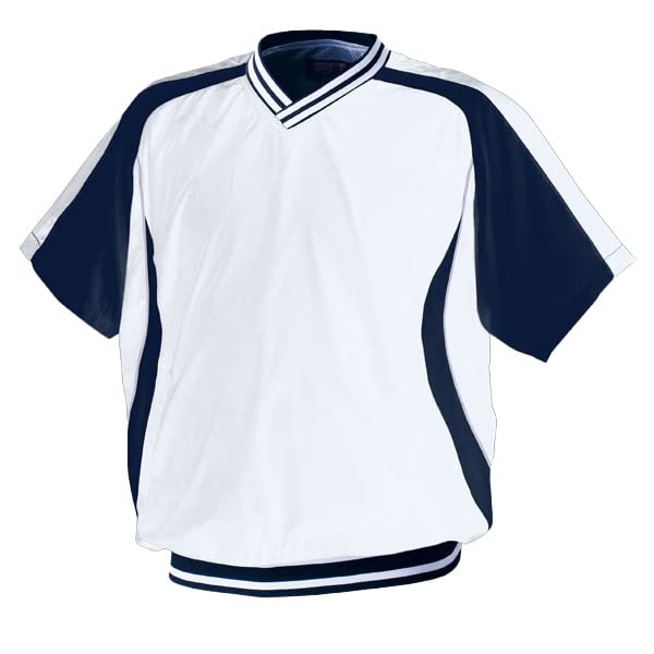 

Бейсбольная куртка ZETT (Короткий рукав, V-образный вырез) BOV300H Белый/Темно-синий, Размер M