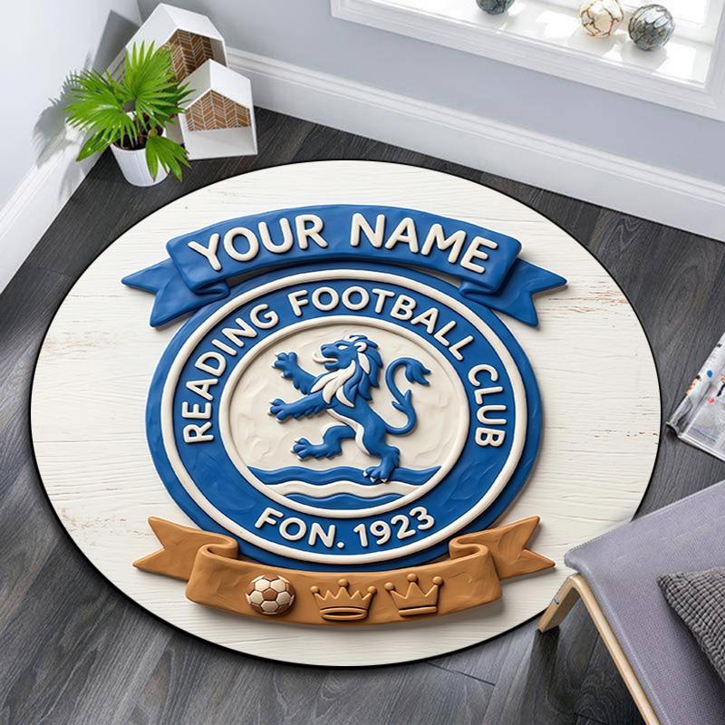 Custom Name Rangers FC Round Area Rug,Carpet Rug for Living Room Bedroom Sofa Playroom Decor,Non-slip Floor Mat