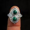 Malachite Gemstone Ring 925 Sterling Silver Handmade Jewelry Statement Ring