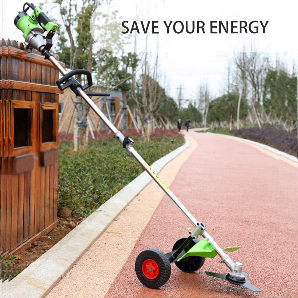 Universal Grass Trimmer Support Wheels Adjustable Handle Bracket Clamp  Cutter Power Tool