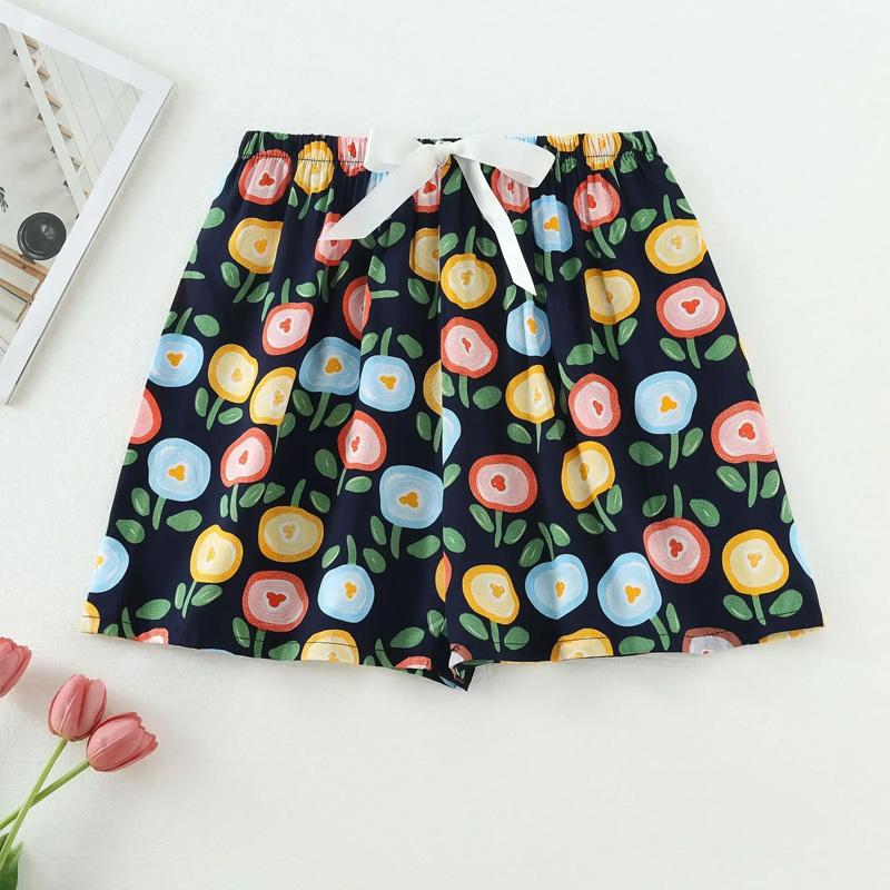 1 Stück Nachtwäsche Sommer Baumwolle Locker Geblümt Bedruckt Übergröße Damen Mädchen Shorts Pyjama Strandhosen