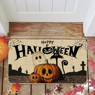 Halloween Kürbis Saugfähige Fußmatte für Außen- und Inneneingänge