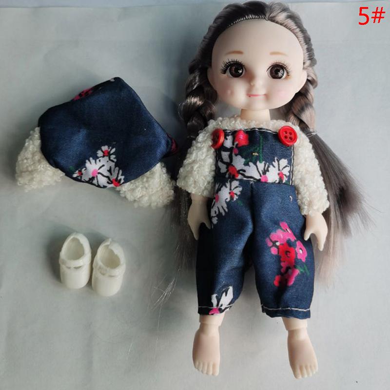 

17cm Smiling Doll Princess Collection Mini Bjd Playthings Princess Gown Suit Adorable Smiling Bjd Doll 1/12 Movable Joints Doll Girls DIY Gown Up