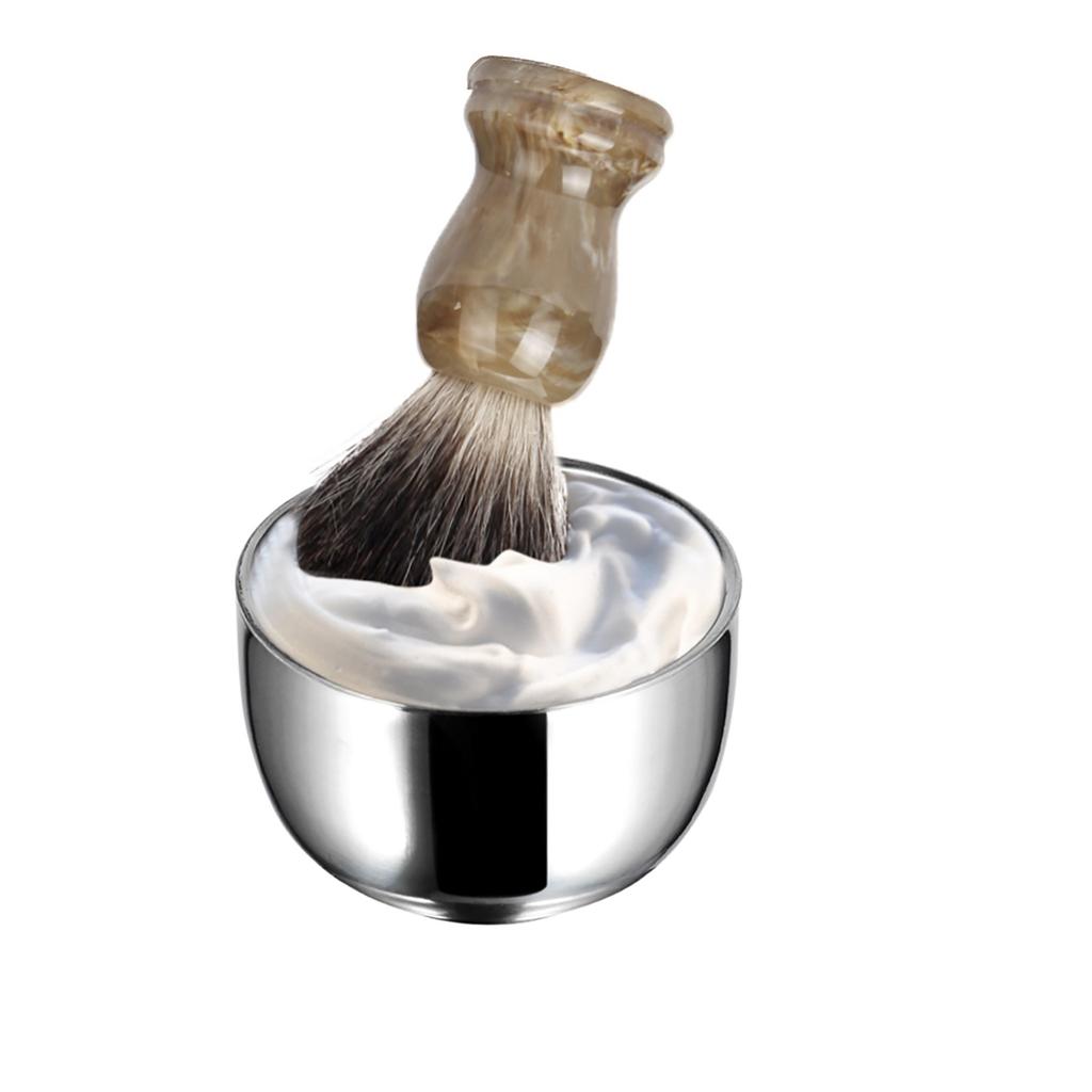 ZY Fashion Stainless Steel Metal Men's Shaving Mug Bowl Cup For Shave Brush