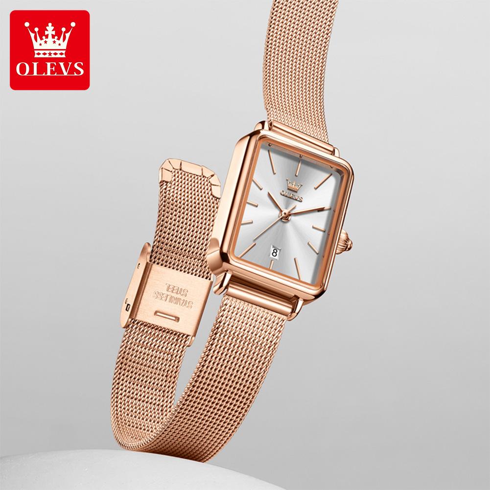 OLEVS Watch Women New Watch Casual Fashion Quartz Wristwatch Waterproof Luminous Date Square Watch Ladies Gifts