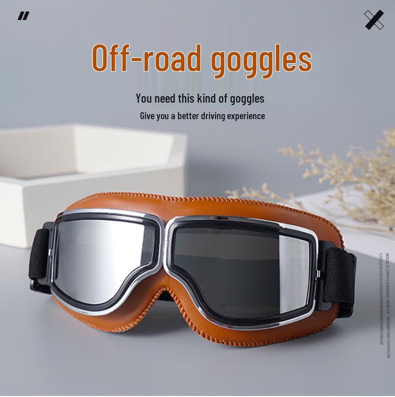 Retro Harley Motorcycle Windproof Riding Goggles and Helmet Glasses for Off-road