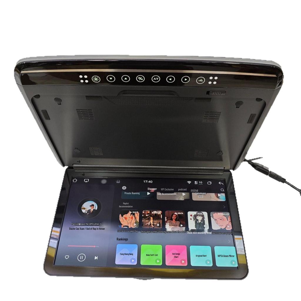 Slim 15.6" Car Roof-Mount Display with HDMI, USB, IPS HD Screen, Built-in Speaker