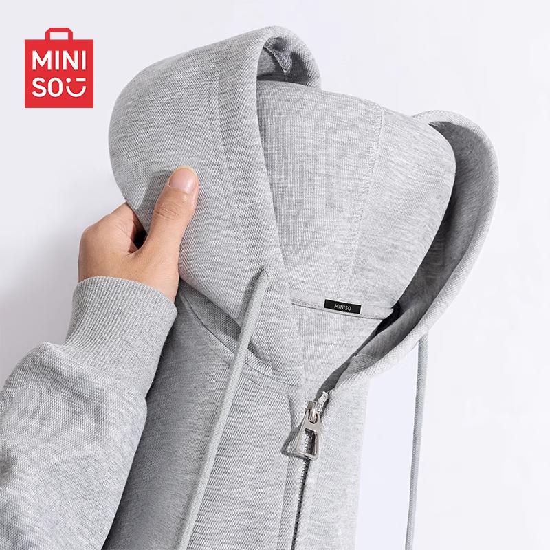 

MINISO Men s Loose Heavyweight Zipper Hooded Cardigan Sweatshirt 2XL