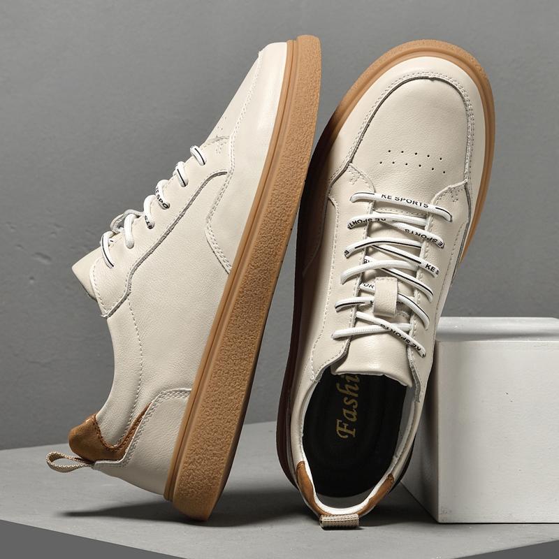 Echtes Leder Herren Skateboard Schuhe Luxus Herren Outdoor Sneaker Mode Vulkanisierte Schuhe Hohe Qualität Vielseitige Herren Trainer