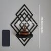Wooden Wall Mounted Decorative Shelf Geometric Wall Storage Rack Wall Art Wall Decor  Entryway
