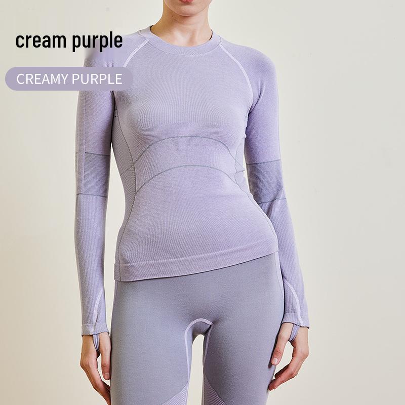 

Women s Long Sleeve Yoga Set: Quick-Dry, Sweat-Wicking, Temperature Control Sportswear for Running and Yoga L