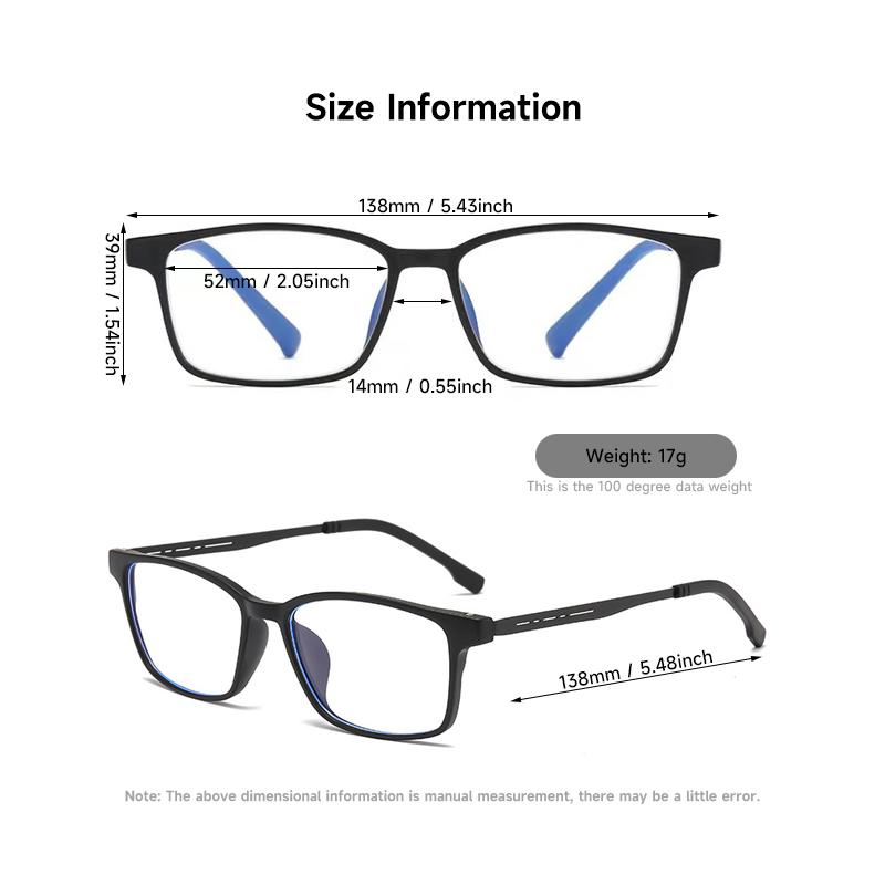 1Pcs New Anti Blue Light Reading Glasses For Men And Women Blocking Blue Light Optical Lenses  Rectangle  +1.0 +4.0