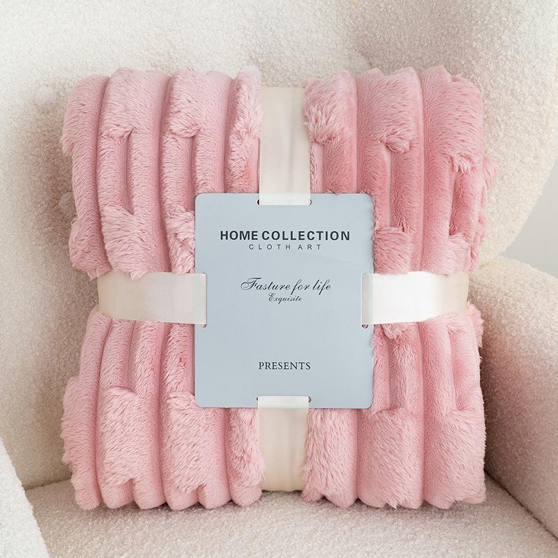 Soft and Comfortable Thickened Imitation Rabbit Down Bamboo Knot Blanket Leisure Office Nap Flannel Blanket